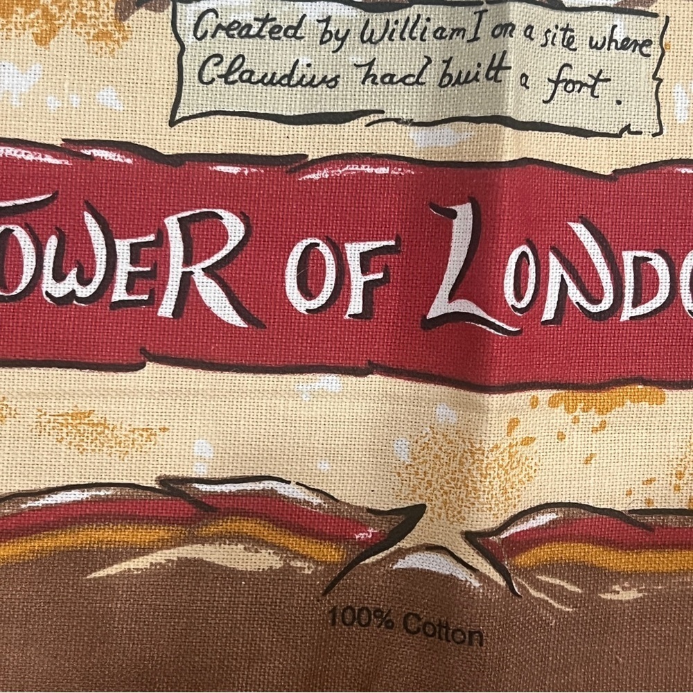 FINAL PRICE Vintage London's History Tea Towel - Picture 3 of 4